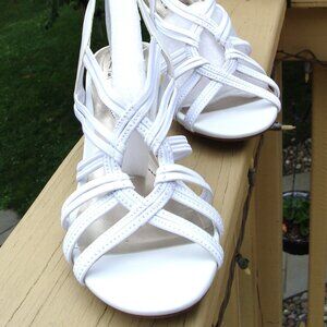 White Strappy 3" Heel Sandals - 10 M -  "Impo Stretch"  brand - New in the box